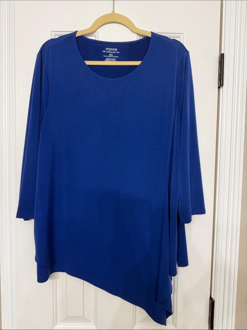 Chico's Royal Blue Long-Sleeve Asymmetric Tunic